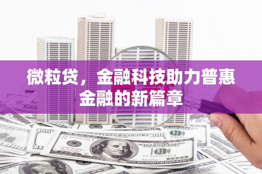 威宁微粒贷，金融科技助力普惠金融的新篇章