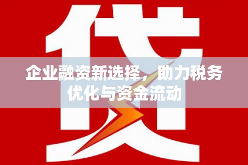 威宁企业融资新选择，助力税务优化与资金流动