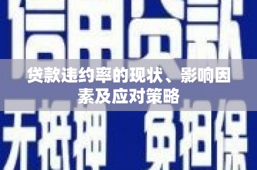 威宁贷款违约率的现状、影响因素及应对策略