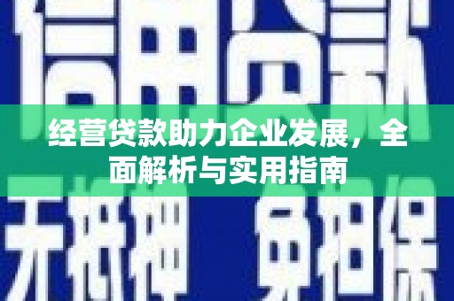 威宁经营贷款助力企业发展，全面解析与实用指南