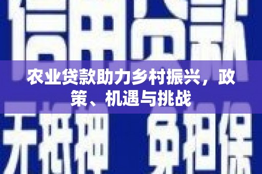 威宁农业贷款助力乡村振兴，政策、机遇与挑战