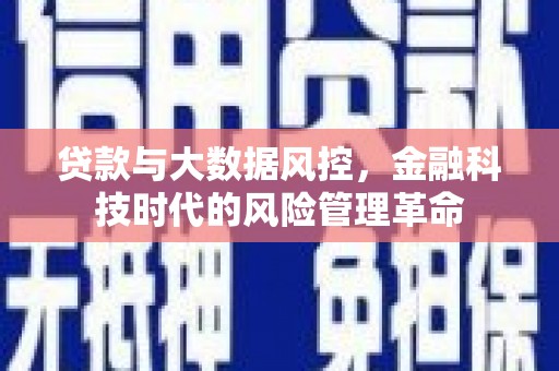 威宁贷款与大数据风控，金融科技时代的风险管理革命