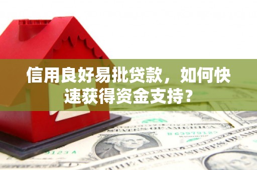 威宁信用良好易批贷款，如何快速获得资金支持？