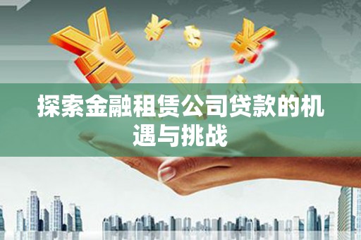 威宁探索金融租赁公司贷款的机遇与挑战