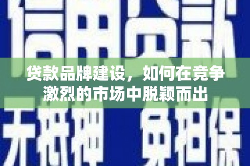 威宁贷款品牌建设，如何在竞争激烈的市场中脱颖而出