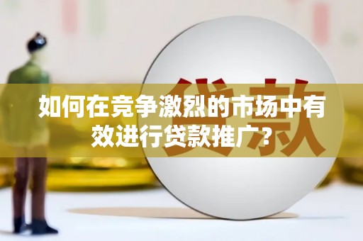 威宁如何在竞争激烈的市场中有效进行贷款推广？