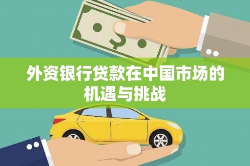 威宁外资银行贷款在中国市场的机遇与挑战