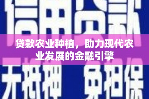 威宁贷款农业种植，助力现代农业发展的金融引擎