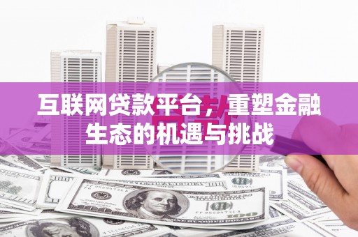 威宁互联网贷款平台，重塑金融生态的机遇与挑战
