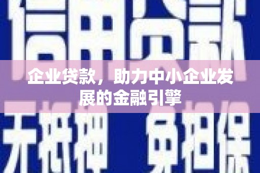 威宁企业贷款，助力中小企业发展的金融引擎