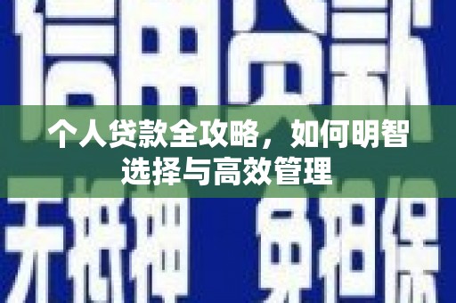 威宁个人贷款全攻略，如何明智选择与高效管理