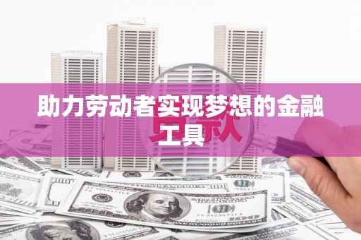 威宁助力劳动者实现梦想的金融工具
